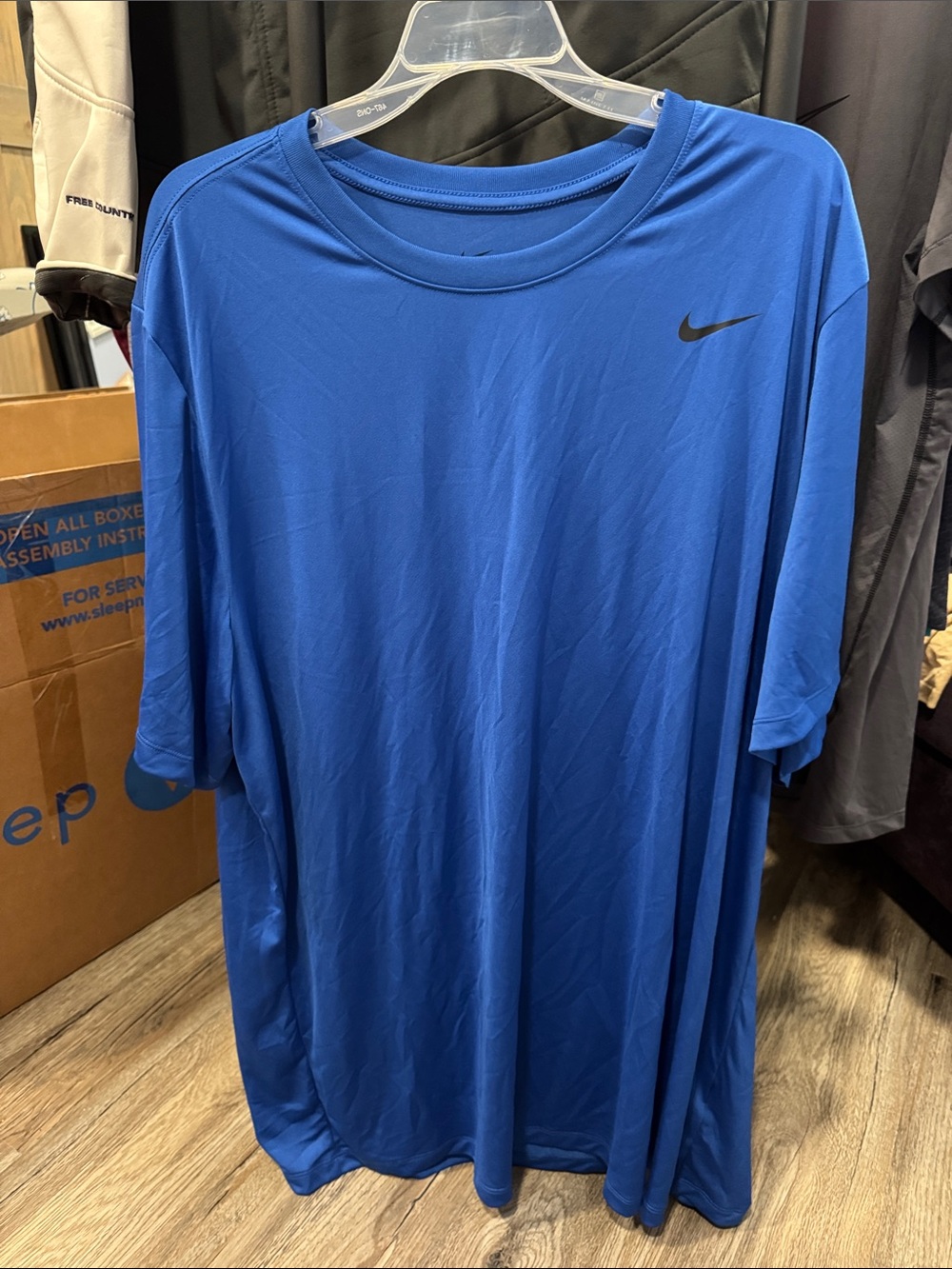 Nike Men’s Short Sleeve Dri-FIT Tee — Blue with Black Swoosh